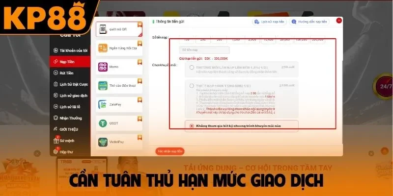 Cần tuân thủ hạn mức giao dịch