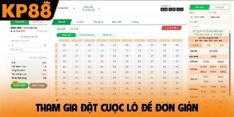Tham gia đặt cược lô đề đơn giản